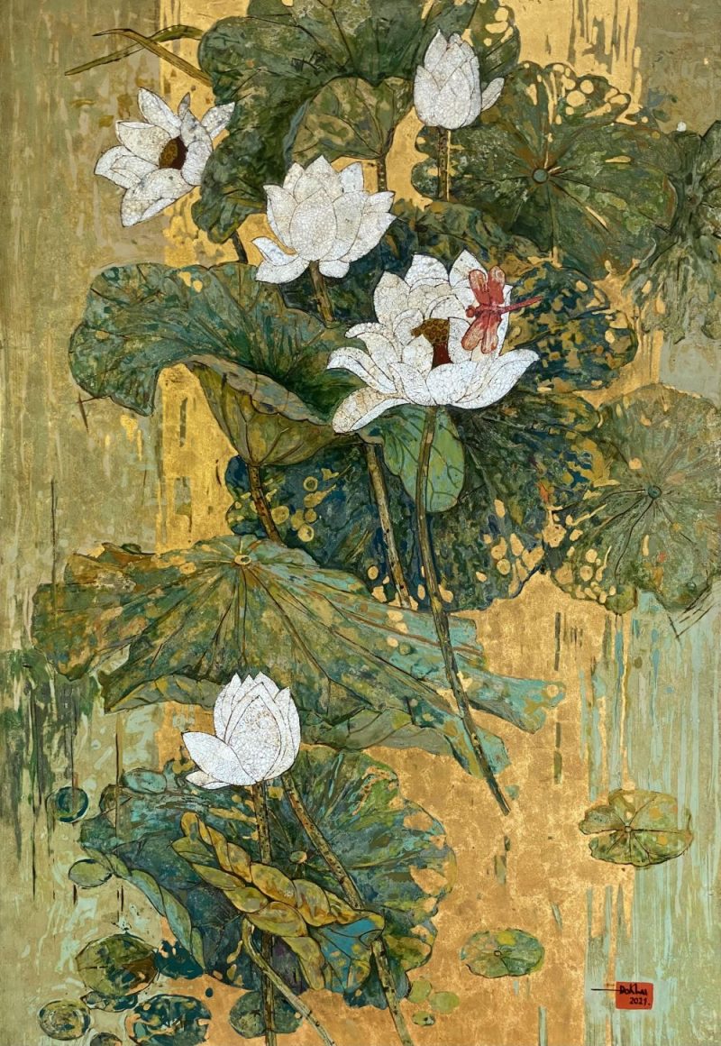 Hoa Sen biểu tượng quốc hoa và những mẫu tranh sơn mài đẹp 3