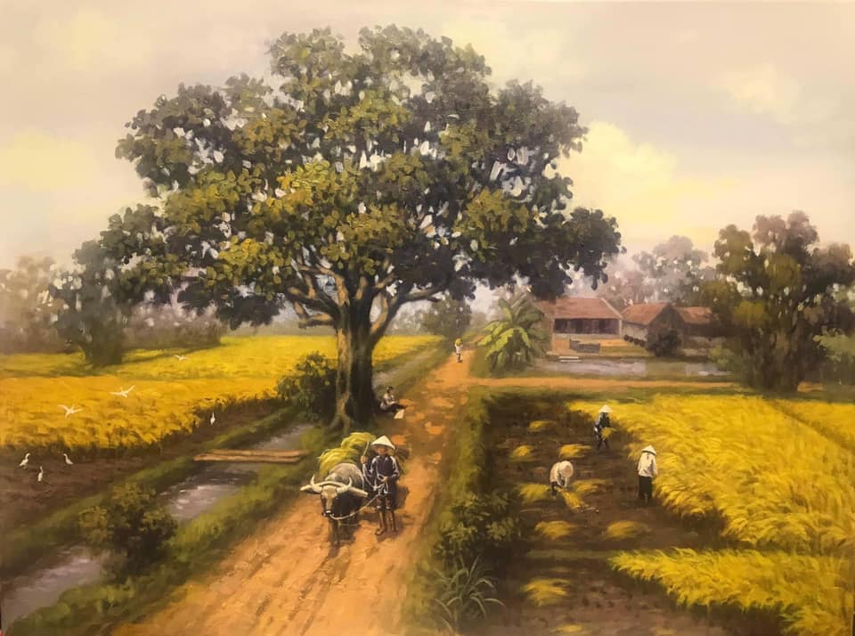 Những góc nhìn khác về phong cảnh làng quê Việt Nam qua tranh sơn dầu 5