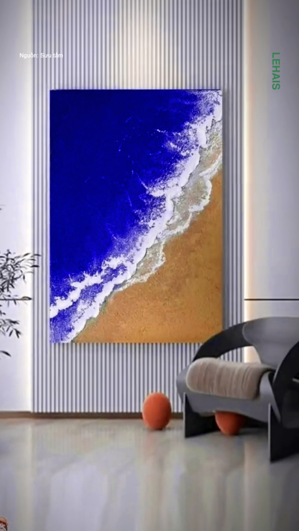 Bức tranh sóng biển được vẽ từ những hạt cát pha chộn với màu cực đẹp 2