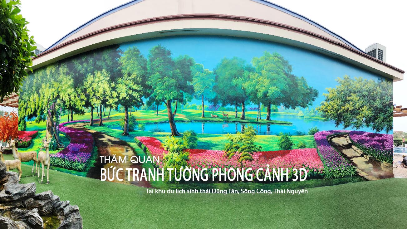 Thăm quan bức tranh tường 3D tại khu du lịch sinh thái Dũng Tân, Sông Công, Thái Nguyên 1